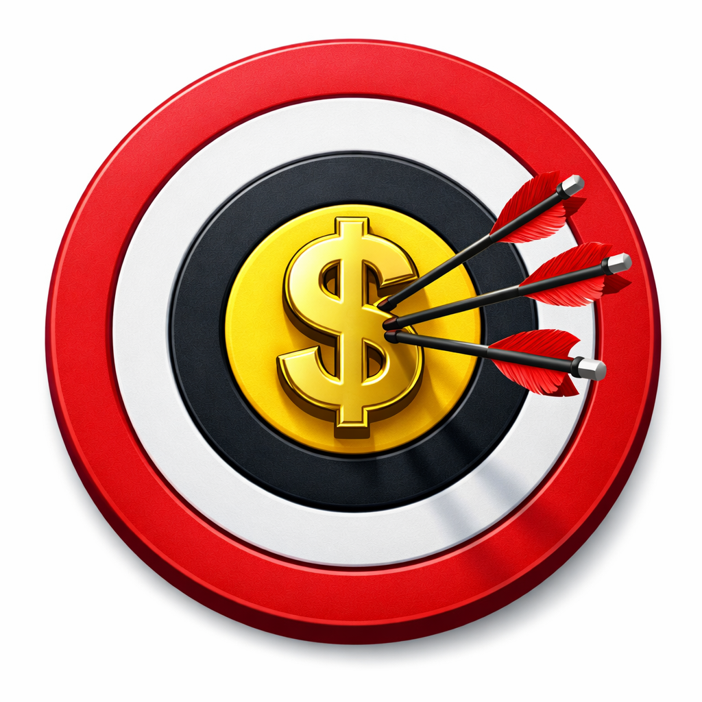 Target with dollar icon