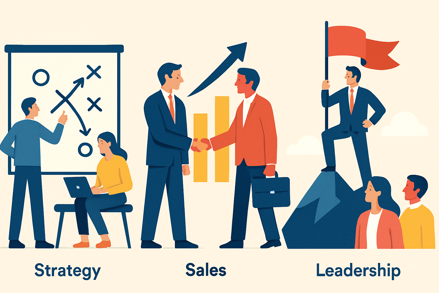 Image showing strategy sales and leadership without using words-1