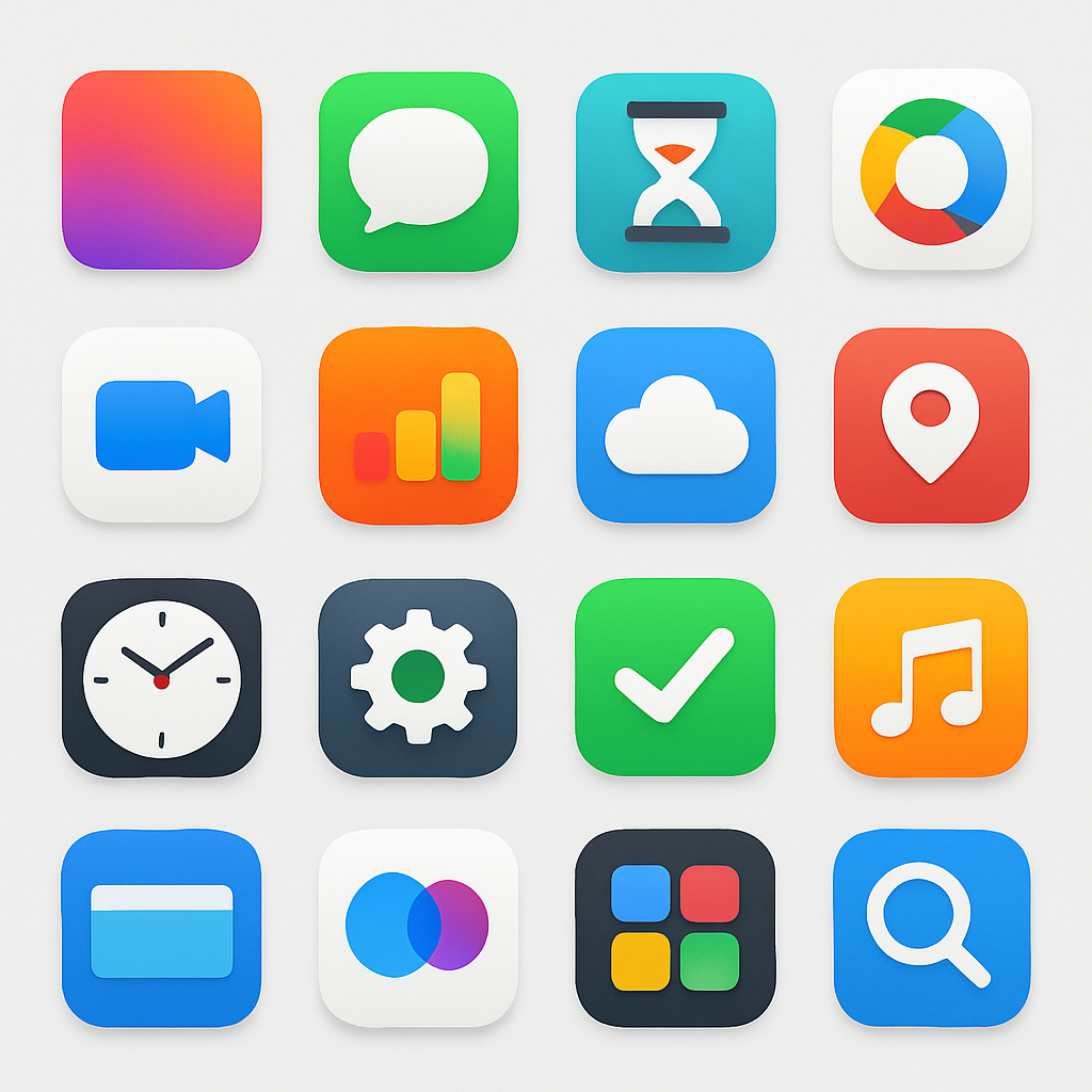 digitalart Make a mix of both apple and android style apps making sure they do not resemblematch an actual app icon Make the app icons are all visible